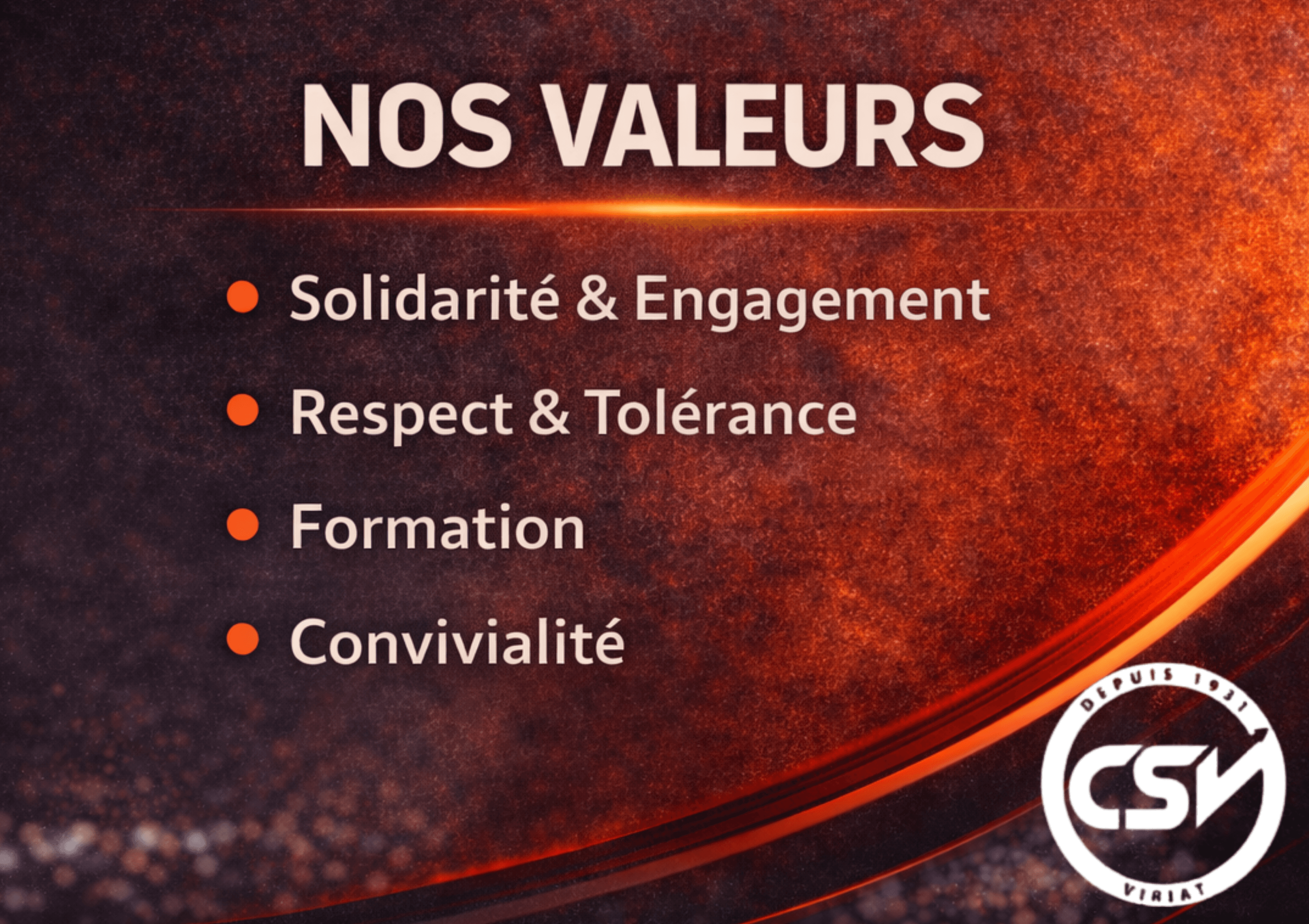Nos valeurs au CS Viriat